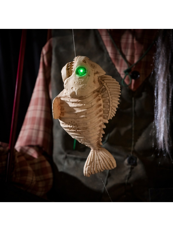 Automate Pêcheur Zombie sur Rocking Chair – Décoration Halloween Animée et Effrayante