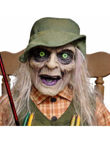 Automate Pêcheur Zombie sur Rocking Chair – Décoration Halloween Animée et Effrayante