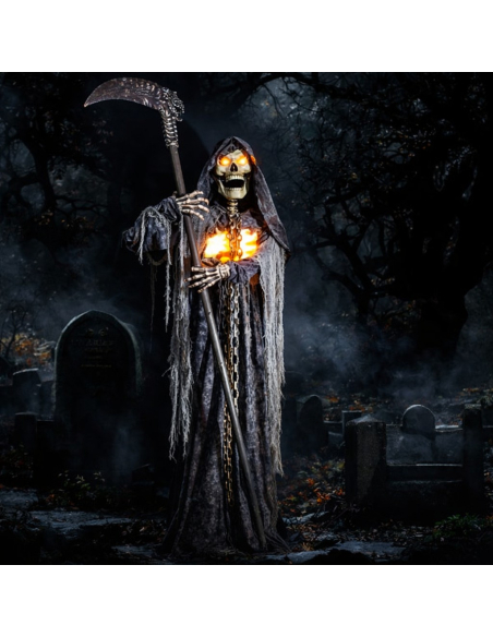 Automate Faucheuse de 3 m – Décoration Halloween Extérieur avec Lumières et Sons