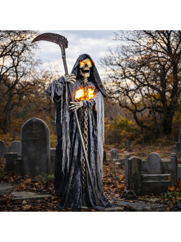 Automate Faucheuse de 3 m – Décoration Halloween Extérieur avec Lumières et Sons
