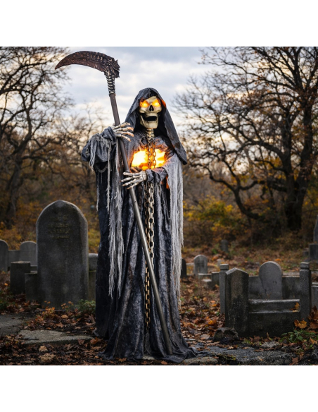 Automate Faucheuse de 3 m – Décoration Halloween Extérieur avec Lumières et Sons