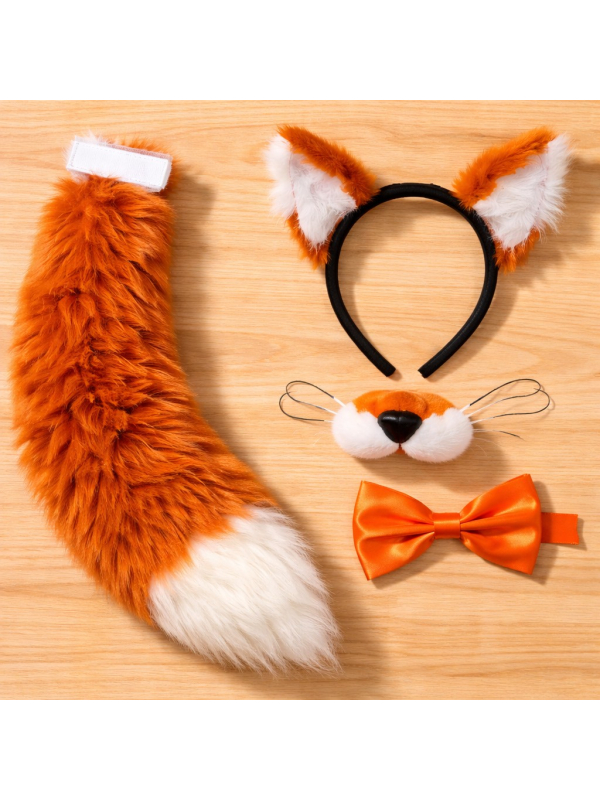 Ensemble Déguisement Renard Brun-Roux – Queue Épaisse et Accessoires Mignons