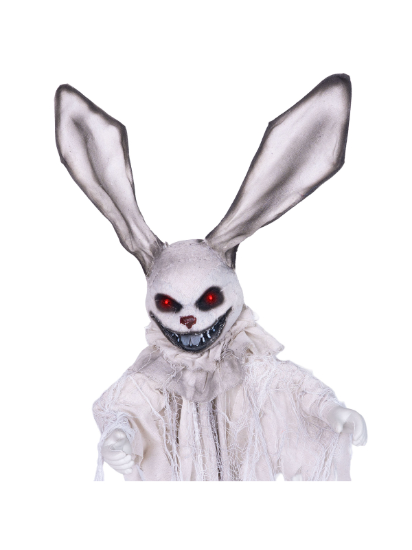 Automate Lapin Possédé 110 cm – Jouet Abandonné Terrifiant pour Décoration Halloween