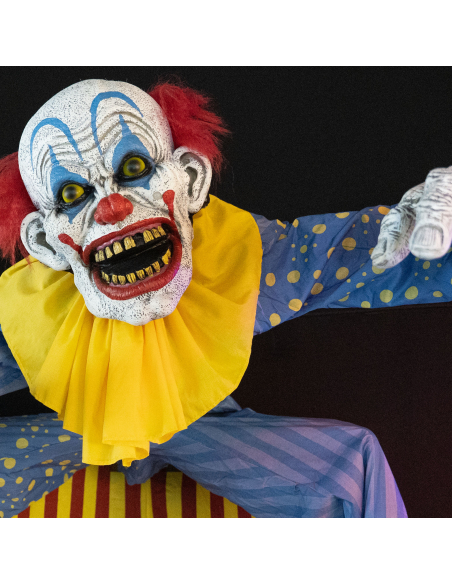 Automate Halloween Clown Géant Animé 220 cm – Entrée Cirque de l’Horreur