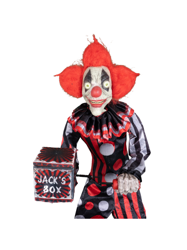Automate Clown Effrayant 175 cm avec Boîte à Musique - Décoration Cirque Vintage Effrayante Halloween
