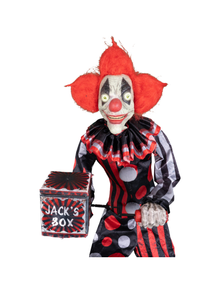 Automate Clown Effrayant 175 cm avec Boîte à Musique - Décoration Cirque Vintage Effrayante Halloween