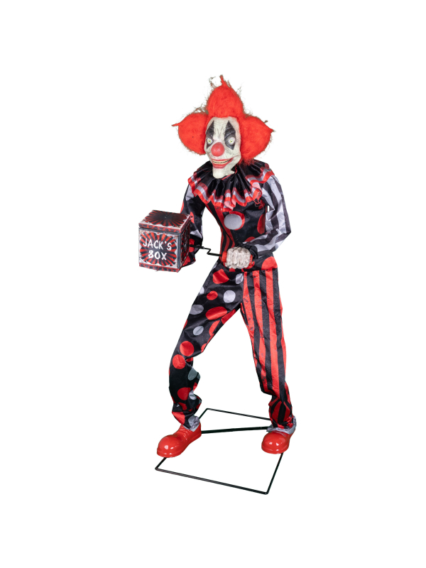 Automate Clown Effrayant 175 cm avec Boîte à Musique - Décoration Cirque Vintage Effrayante Halloween