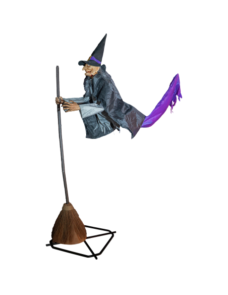 Automate Sorcière Géante 3m – Décoration Halloween Extérieure avec Énergie Solaire et Effets Lumineux