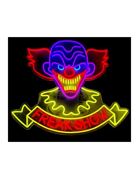 Lumière Néon Clown Freak Show – Décoration Halloween Cirque Maléfique