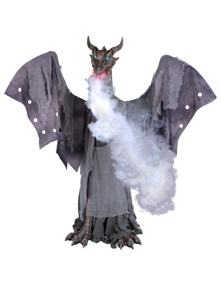 Automate Dragon Géant Animé 200 cm – Ailes, Tête Mobile et Effet Fumée
