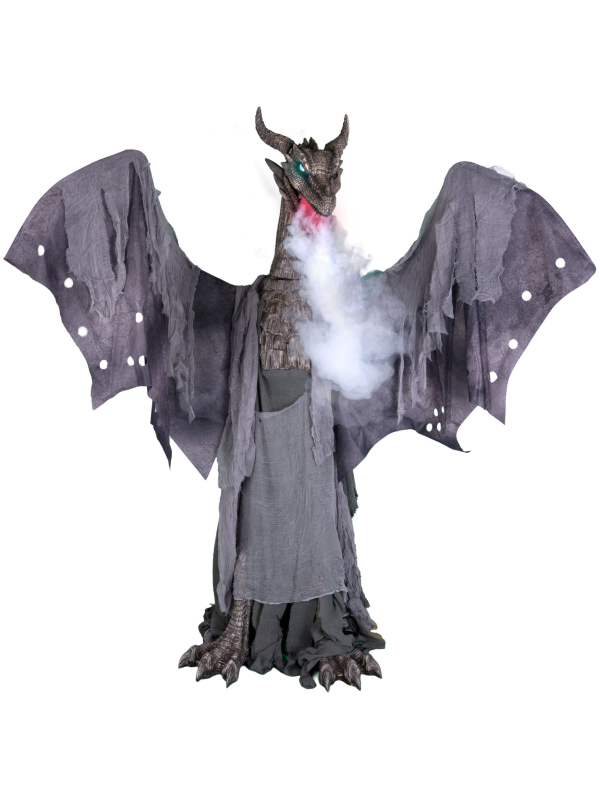Automate Dragon Géant Animé 200 cm – Ailes, Tête Mobile et Effet Fumée