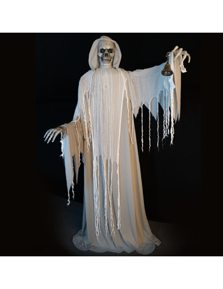 Squelette Sonneur de Cloche Animatronique 182 cm – Annonceur de la Mort pour Décoration Halloween Cimetière