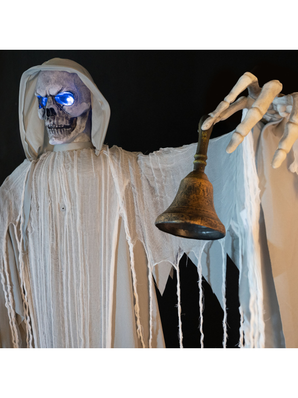 Squelette Sonneur de Cloche Animatronique 182 cm – Annonceur de la Mort pour Décoration Halloween Cimetière
