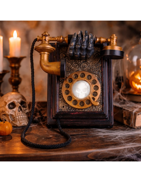 Téléphone Fantôme Animé – Décoration Maison Hantée avec Lumière et Son