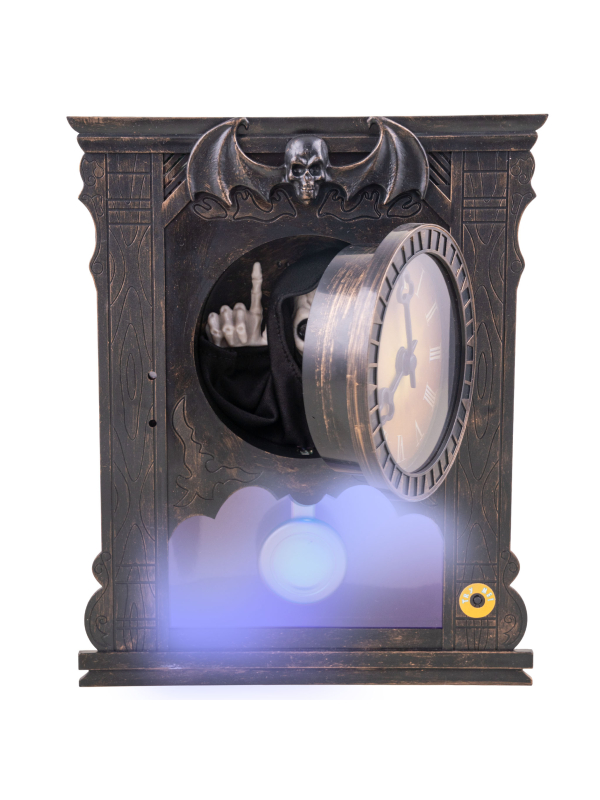 Horloge Hantée Animée – Squelette Faucheuse avec Mouvement, Son et Lumière