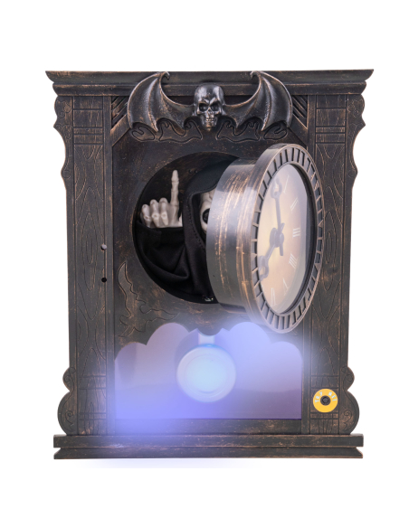 Horloge Hantée Animée – Squelette Faucheuse avec Mouvement, Son et Lumière