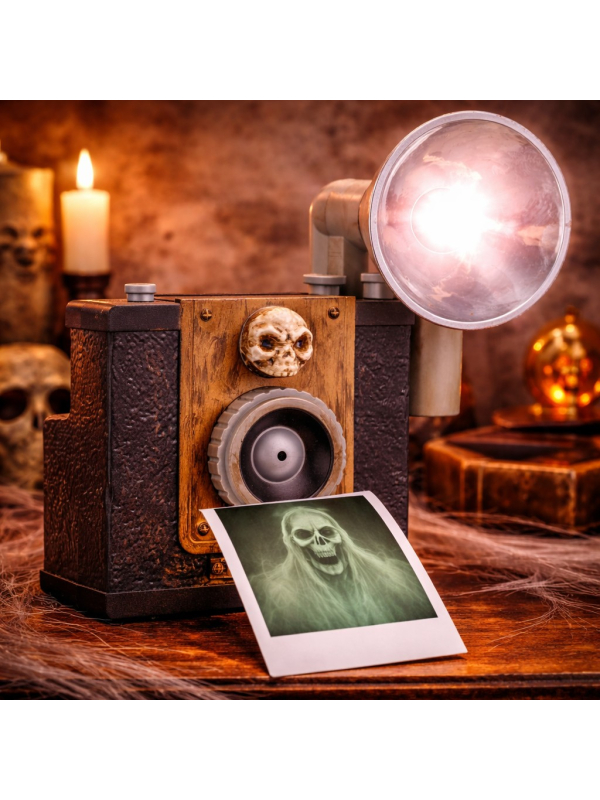 Appareil Photo Fantôme Animé – Capturez des Esprits avec Flash et Lumière | Décoration Halloween Unique