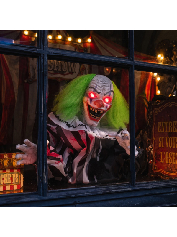 Automate Clown Animé Halloween – Clown de Table avec Effets Sonores et Lumineux