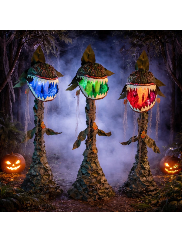 Automate Plante Carnivore 205 cm – Décoration Halloween Animatronique avec Sons et Lumières