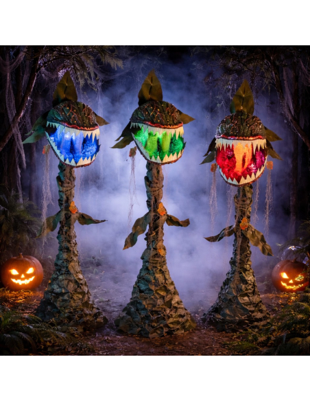Automate Plante Carnivore 205 cm – Décoration Halloween Animatronique avec Sons et Lumières