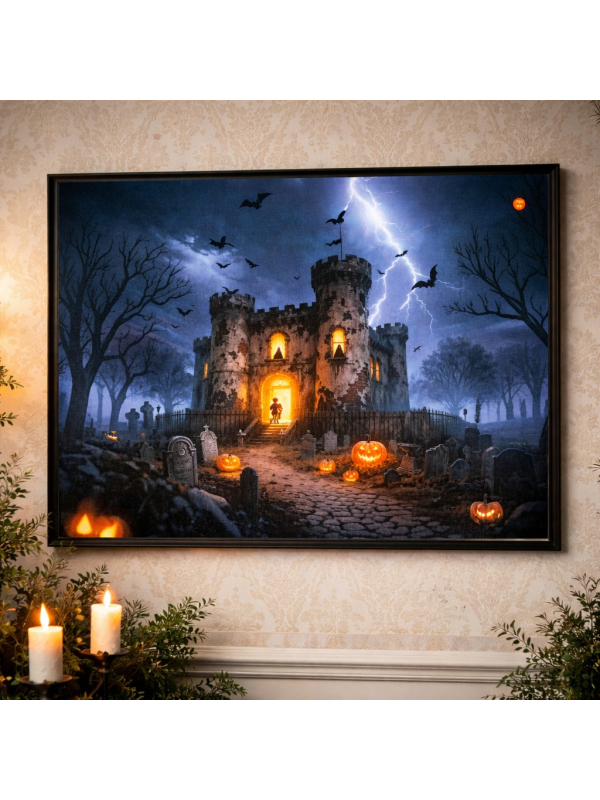 Tableau Animé Halloween avec Son et Lumière – Manoir Hanté