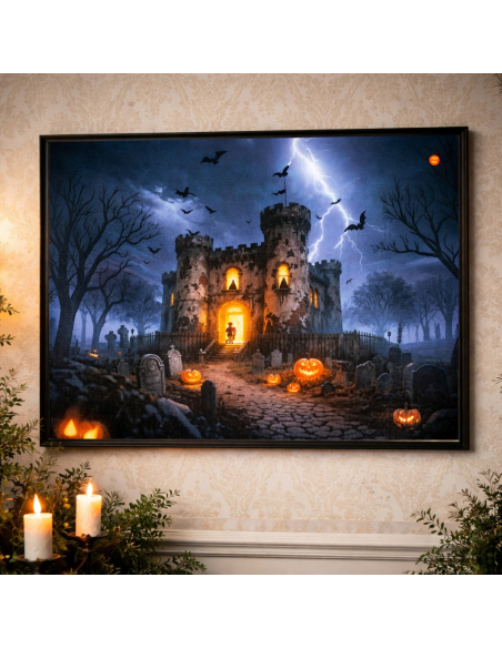 Tableau Animé Halloween avec Son et Lumière – Manoir Hanté