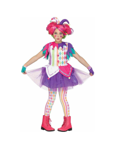 Déguisement Arlequin Arc-en-Ciel Fille – Costume Coloré Halloween & Carnaval (XL 14-16 ans) 2