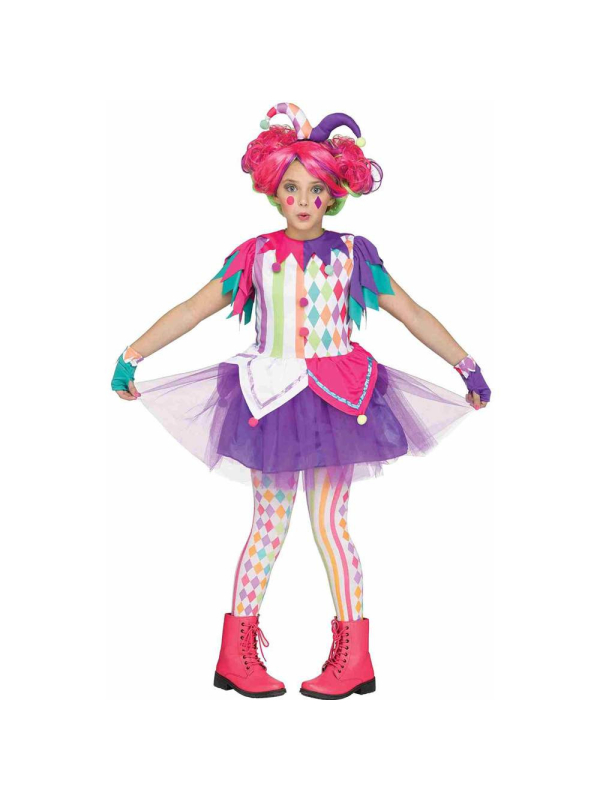 Déguisement Arlequin Arc-en-Ciel Fille – Costume Coloré Halloween & Carnaval (XL 14-16 ans)