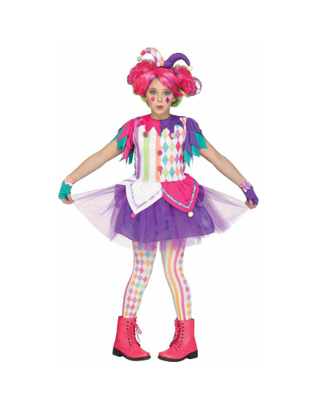 Déguisement Arlequin Arc-en-Ciel Fille – Costume Coloré Halloween & Carnaval (XL 14-16 ans)