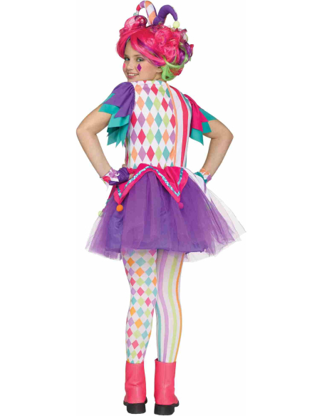 Déguisement Arlequin Arc-en-Ciel Fille – Costume Coloré Halloween & Carnaval (XL 14-16 ans)