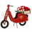 Présentoir Noël Moto Vintage Rouge – Décor Boutique et Vitrine en Métal et Bois