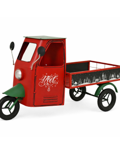 Camionnette Noël Vintage Rouge – Décor de Vitrine et Marché de Noël
