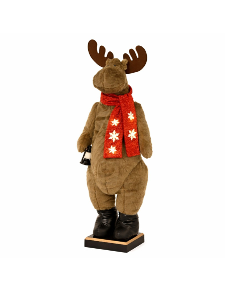 Élan Musical Lumineux de Noël – Décoration Fixe LED avec Musique et Éclairage Blanc Chaud (150 cm)