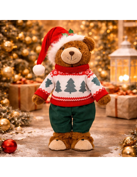 Ourson de Noël Polyester Garçon – Une Décoration Magique pour Votre Fête