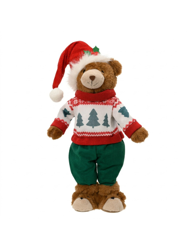 Ourson de Noël 90 cm – Une Décoration Magique pour Votre Fête