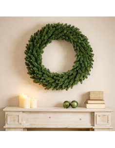 Couronne de Noël artificielle Everest 80 cm vert – intérieur / extérieur