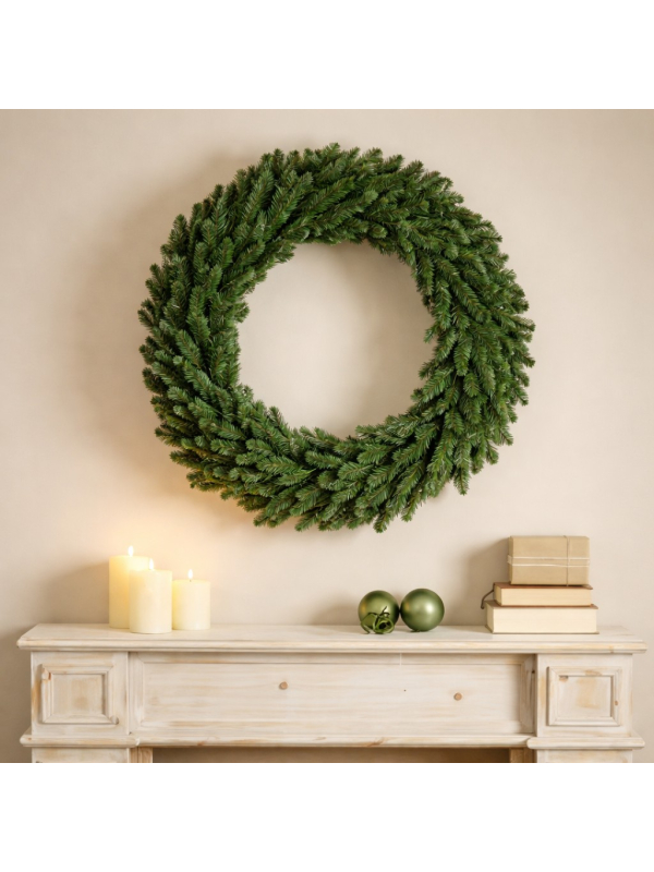 Couronne de Noël artificielle Everest 80 cm vert – intérieur / extérieur