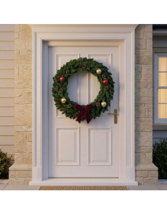 Couronne de Noël artificielle Everest 80 cm vert – intérieur / extérieur 2