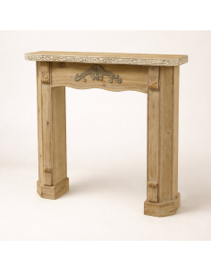 Manteau de cheminée Noël en bois naturel 111 x 100 cm – Ambiance chaleureuse garantie 2