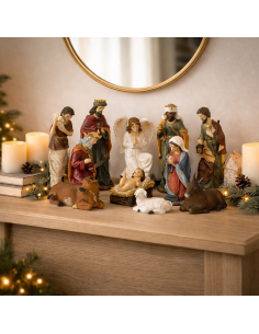 Personnages de la Nativité en polyrésine – Crèche de Noël 11 pièces