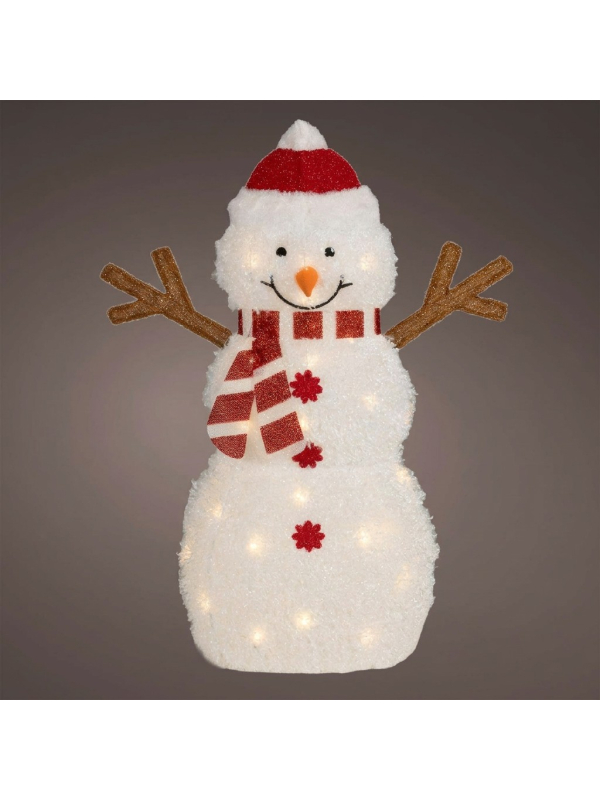 Bonhomme de Neige Lumineux LED 82 cm Extérieur à Piles avec Timer