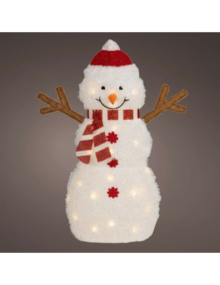 Bonhomme de Neige Lumineux LED 82 cm Extérieur à Piles avec Timer