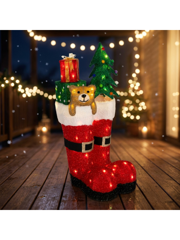Botte de Noël Lumineuse 67 cm : Une Déco Originale Qui Fait Toute la Différence