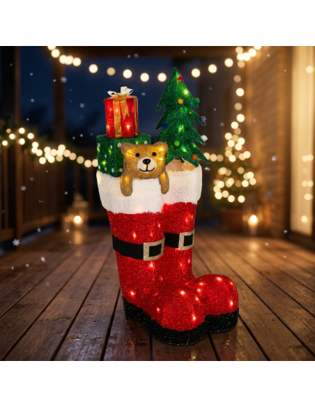 Botte de Noël Lumineuse 67 cm : Une Déco Originale Qui Fait Toute la Différence