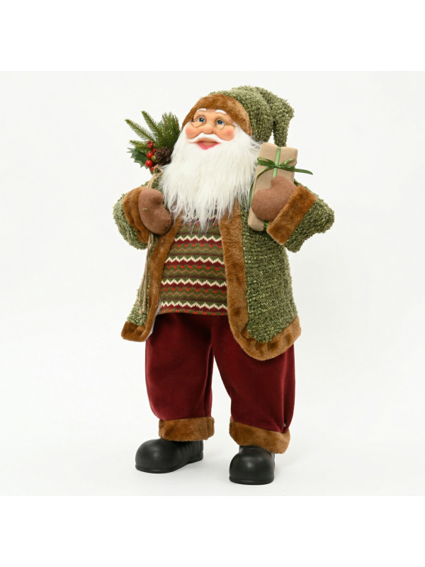 Père Noël Décoratif 60 cm Vert : le format idéal pour une ambiance chaleureuse