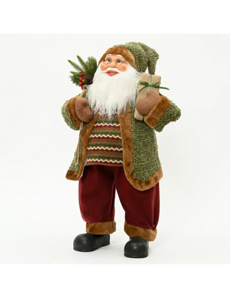 Père Noël Décoratif 60 cm Vert : le format idéal pour une ambiance chaleureuse