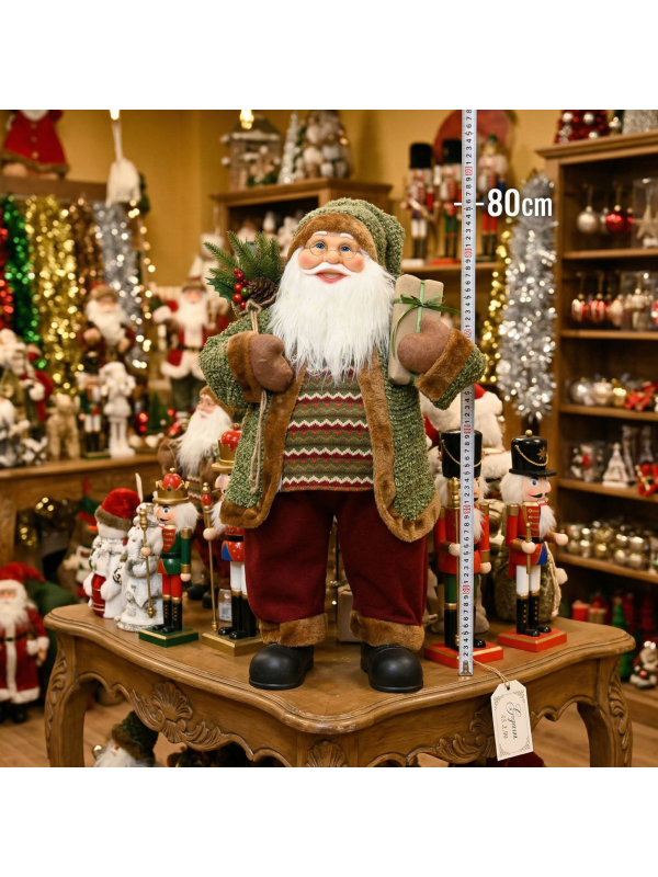 Père Noël Décoratif 45 cm Vert : une ambiance nordique élégante pour Noël