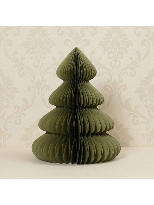 Sapin de Noël en Papier Alvéolé Vert 60 cm : une ambiance nordique apaisante
