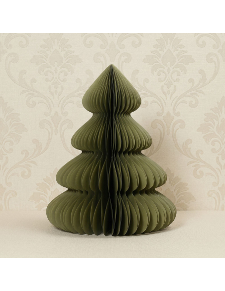 Sapin de Noël en Papier Alvéolé Vert 60 cm : une ambiance nordique apaisante