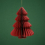 Sapin de Noël suspendu en papier alvéolé rouge 40 cm